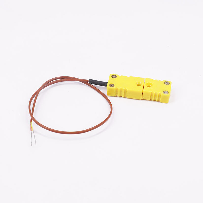갈색 PTFE 피복 온도 측정 K형 센서와 직접 접촉하기 위한 열전대 플러그가 있는 2선 열전대 연장 케이블
